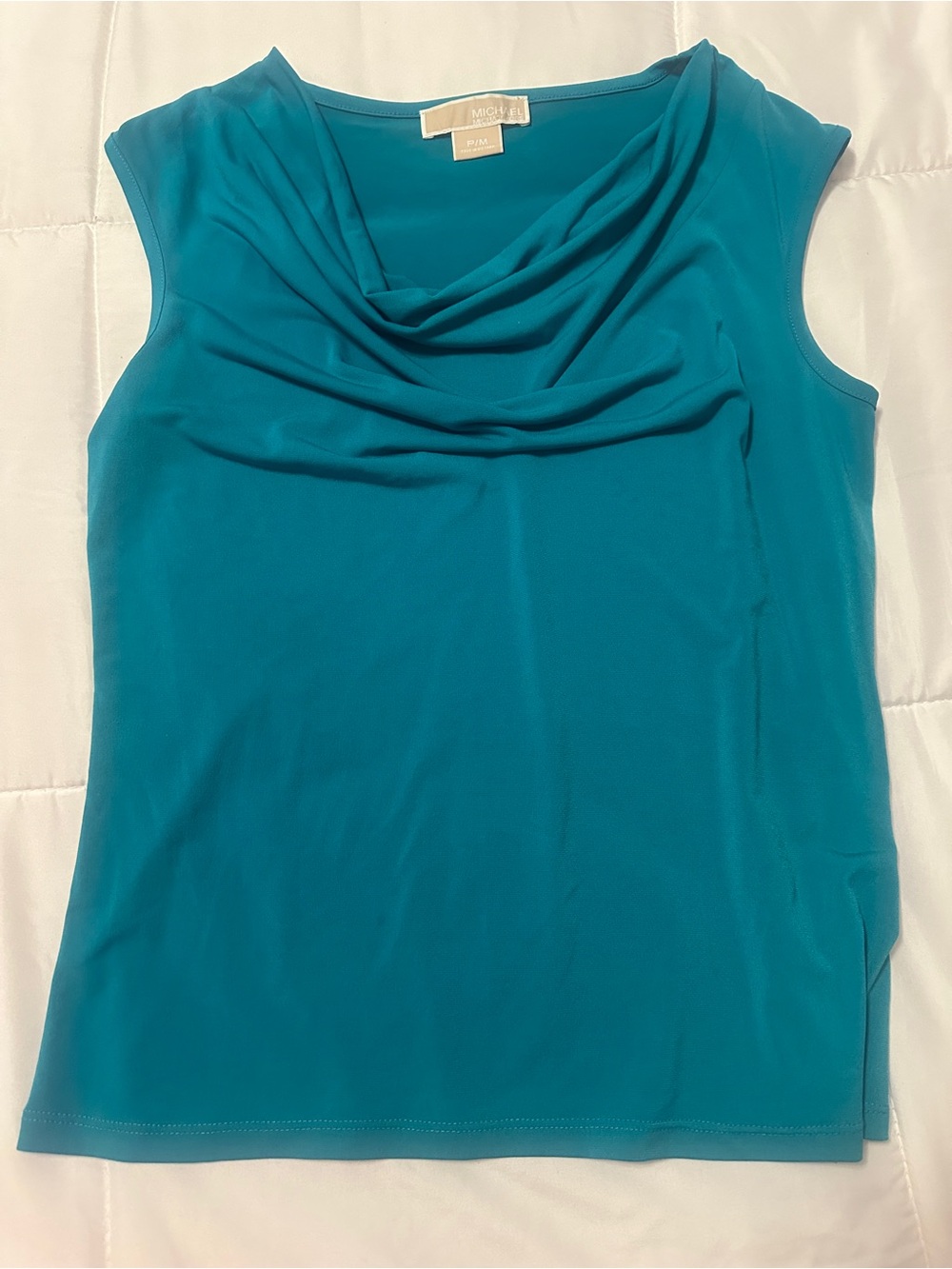 MICHAEL Michael Kors Teal Cowl Neck Sleeveless Top Work & Play
